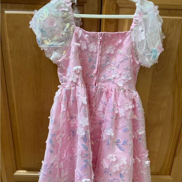 Rare Editions Pink Floral Dress - Picture 2 of 3